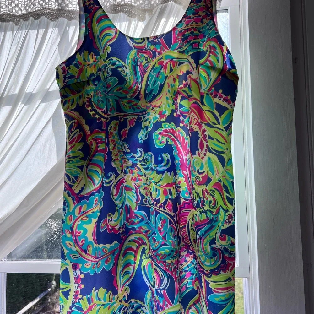 NWT Lilly Pulitzer XL Poppy Dress In ‘Toucan Play’ Print 100% silk w/poly lining - Picture 5 of 16